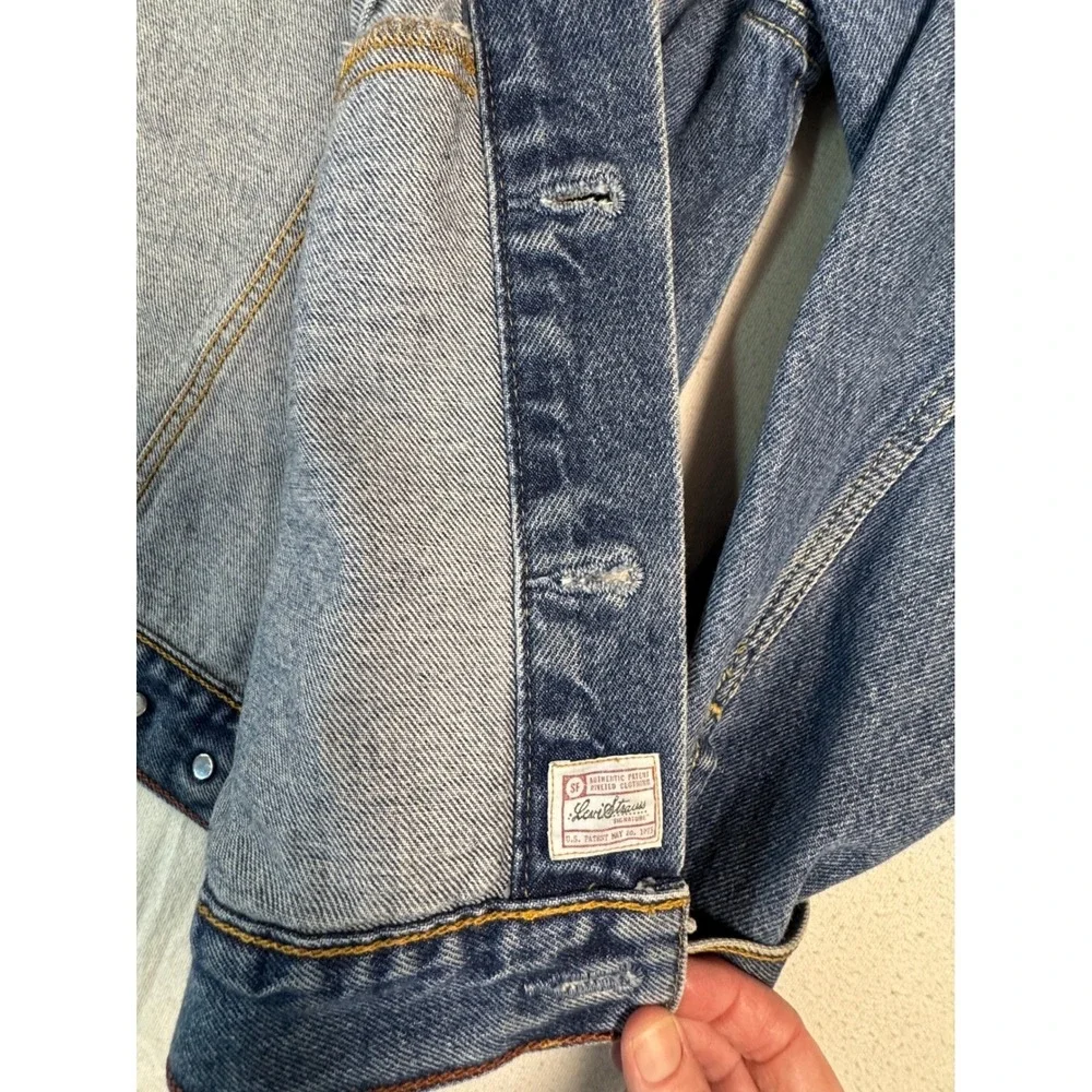 Levi Strauss Signature‎ Denim Women's Jacket large cusCowgirl Patch Western